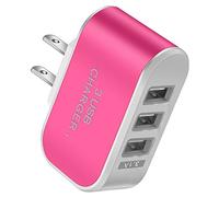 LED Smartphone Charger. Wall Mount 3 USB US Charger Portable Travel For IP/Typc C/Mirco Smartphones Droid Chargers Fast Charging (One Size)