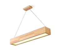 LED SMD Scandinavian Solid Wood Japanese Pendant Lamp, LED Wood Pendant Lamp,Rectangular Log Pendant Lamp,Bar Lamp,Restaurant Lamp,Office Lamp.-White 120cm