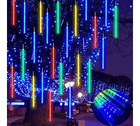 LED Snow Falling String Lights 80cm 10 Tubes 720 LEDs Cascadable LED Dropping Lights Meteor Shower Rain Lights for Wedding Christmas Garden Tree Home Decor, Multicolor
