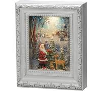 LED Snow Globe Santa Claus with Animals/Water Filled/Christmas Decorations In...