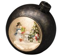 Konstsmide LED Snow Globe Snowman Scene, Water Filled/for Indoor Use (IP20) / Battery Operated: 3xAA 1.5V (excl.) / Christmas Lantern 1 Warm White Diodes, Plastic/Copper, Brown