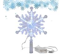 LED Snowflake Christmas Tree Topper | 29x20cm Rechargeable Christmas Trees Toppers With Diversed Lighting Modes, Strong Waterproof Tree Topper With USB, Trees Toppers For Chriistmas Indoor Holiday