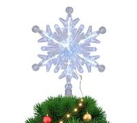 LED Snowflake Tree Topper - Rechargeable Tree Topper with Diversed Lighting Modes - Tree Topper Lighted, Tree Toppers Decorations, Tree Topper with USB