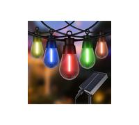 LED Solar Bulb String Lights, 6.5m, 10 bulbs, RGB Living and Home Multi One Size
