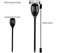 LED Solar Garden Torch 1x 1 Unit Height 63cm Diameter 11cm Flicker Light Garden