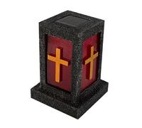 LED Solar Grave Light With Cross IN Stone - Look Grave Lamp Grave Decorations