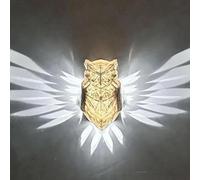LED Solar Grey Owl Light, Owl Wall Light Animals LED Wall Light, Decorative Night Light, Outdoor Cute Animal Courtyard Warm Light Decorative Light, Owl Sculpture Wall Sconce Wall Art Decor