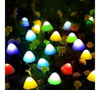 LED Solar Ground Mushroom Light, Outdoor Waterproof Landscape Light, 5M 20 Multi Colour LED Mushroom Solar Ornaments for Courtyard Garden Pathway Fence Lawn Backyard Christmas Halloween Decorations