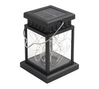 LED Solar Lantern with Flickering Flame Effect, Waterproof Hanging Garden Light for Patio Table Decor, Warm White Copper Wire Lamp, Outdoor Yard Lighting(001)