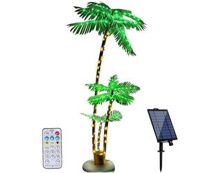 LED Solar Palm Tree With Remote Control - 180 cm Illuminated Artificial Tree for Indoor and Outdoor Decoration - Garden and Balcony Lamp