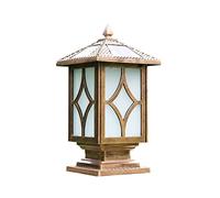 LED Solar Pillar Lamp Exterior Rainproof Post?Light Frosted Glass Shade Aluminum Housing Villa Courtyard Fence Landscape Bollard Post Lamp Fence Deck Cap Light Lantern Column Lamps Made in China