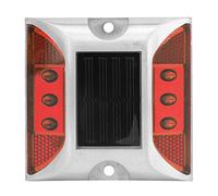 LED Solar Power Ground Marker Light 2-Sided Reflective Road Pavement Marker Waterproof Outdoor Driveway Road Stud Lamp for Step Pathway Walkway (Red)