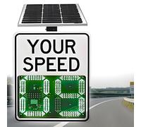 LED Solar Radar Speed Sign with Remote, Waterproof Traffic Feedback Warning Board, Aluminum Shell for Highways and Speed-Limited Roads