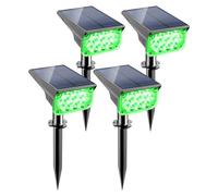 Led Solar Spotlights, NATPOW Outdoor Graden Lights, IP65 Waterproof Solar Powered Security Light Landscape Light, Auto on/Off,In-ground/Wall Light for Garden,Patio,Driveway,Pond,Deck(Green)