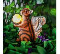 LED Solar Squirrel Garden Ornament Light Up Acorn Nut Novelty Decor Animal Lamp