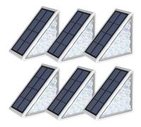 LED Solar Step Lights Waterproof Outdoor Stair Lights, Solar Deck Lights Outdoor Decor IP67 Solar Decoration Lights for Yard, Patio, Garden, Walkways, Front Door, Pathway, Driveway, Porch 6 Pack