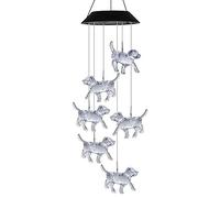 Led Solar String Light Wind Chime Colorful Dog Wall Hanging Dream Catcher For Outdoor Decoration Christmas O3j3 Courtyard