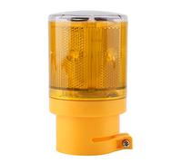 LED Solar Strobe Warning Light Flashing Construction Safety Road Barricade Traffic Automatic Vehicle Signal Beacon Lamp Waterproof Automatically Turn on(Yellow)