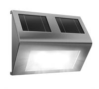 DEUBA® Large Solar Light | Outdoor Garden Security Wall LED Lamp Outside | Stainless Steel, Perfect for Garden, Path, House | IP65 Waterproof | Dusk till Dawn | Day & Night Sensor