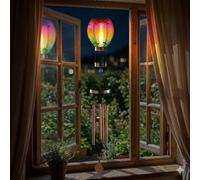 LED Solar Wind Chime Hot Air Balloon Light Hanging Solar Garden Lights, Garden Decorations Outdoor for Yard Porch Wind Chimes For Gardens Outdoor Gardens Hanging Solar Ornaments