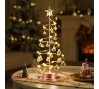 LED Spiral Christmas Tree Night Light Crystal Holiday Rose Gold 28 cm - led christmas tree lamp, led christmas ornament