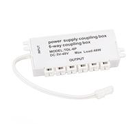 LED splitter junction box 6 way LED driver power supply coupling box electrical power cord connection box DC power splitter for LED outlet switches