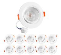 LED Spot Lights 24mm Ultra Slim, 5W 460lm LED Downlights, Cool White 6000K LED Recessed Ceiling Lights, Non-Dimmable IP20 Waterproof Bathroom Spotlights, Cutout Ø75-85mm, 10 Pack