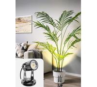 LED Spot Lights Indoor 3W Accent Lighting Up Lights Indoor Spotlight Lamp for Plants 220V Warm White Uplighting Decor 180cm Cord with Floor Foot Switch (1 Pack with Base and Stake)