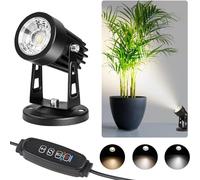 Led Spot Lights Indoor Uplighting - Dimmable Up Lights Indoor Spotlight, 3W Floor Spot Lights Uplights Accent Light for Plants, 3 Color Lighting Modes & Auto On/Off Timer Function