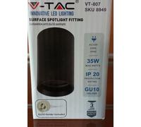 Led Spotlight Ceiling Mount Round GU10 Black Body (H: 1000mm)