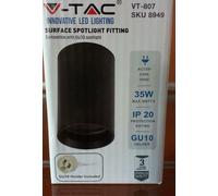 Led Spotlight Ceiling Mount Round GU10 Black Body (H: 1000mm)