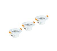 LED spotlight enclosed., set of 3, 5W, 350lm, coul.: Blc chd, Socket: White