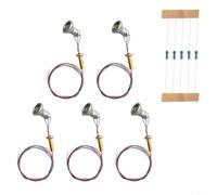 LED Spotlight Model Limelight Projector For HO Scale Street Lamp Posts, Warm White Light, 3V DC Operated, 20mA Current, Metal Body With Threaded Base, Includes 5 Lights(Silvery)