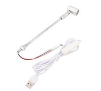 LED Spotlight USB Powered Aluminum Alloy Rotate 180 Deg Long Lifespan Soft Lighting Wide Applications for Art Jewelry Display (White Light)