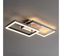 LED Square Ceiling Light Modern Chandelier 32W Semi Flush Mount Ceiling Lamp Geometric Linear Chandeliers Ceiling Lighting Indoor for Kitchen Bedroom Office Living Room