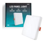 LED Square Recessed Ceiling Light Modern Cool White 6000K Flat Panel Ultra Slim Downlight 24W 550LM Bright Daylight 85 V-265 V Ultra Waterproof Equivalent Best Decorative Design. (1 Pack)