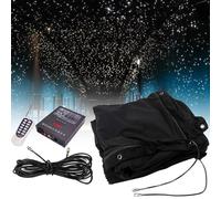LED Stage Backdrop w/Controller,Foldable Wedding Stage Star Curtain Backdrops,Multifunction Night Sky Star Backdrop, Universe Space Themed Starry Photography (3x6m White)