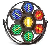 Led Stage Par Lights, 350w Rgb Dj Lights With 7 Hexagonal Retro Lights, Sound Activated & Dmx512 Control, Stage Lighting Effect 3-in-1 Disco Lights For Party Bar Christmas Birthday Wedding