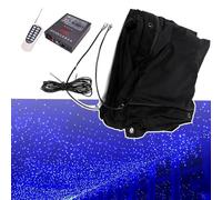 LED Stage Star Curtain Backdrop for Weddings, Christmas, and Events - Foldable White and Blue Decor with Remote Controller, 3x6m