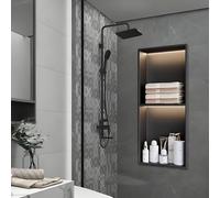 LED Stainless Steel Shower System, Space-Saving Design for Bathroom & Kitchen, Tile-Free Wall, 90.2° Drain Slope, 70 x 28 cm, Modern and Stylish Shower Solution