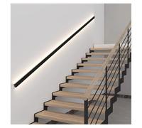 LED Stair Handrail with Motion Sensor Illuminated Aluminum Handrail for Indoor/Outdoor Stairs Square WallMounted Railing 100cm (3.3ft) Black/Natural Light