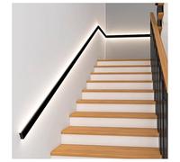 LED Stair Handrail with Motion Sensor Wall Mounted Luminous Aluminum Railing for Indoor Stairs & Outdoor Decks 8.2ft (250cm) Black Natural Light