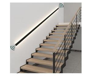 LED Stair Handrails for Indoor StairsWarm Light Villa Corridor Wall Grip with Motion Sensor Illuminated Handrail 1m Length Safe & Home Decor