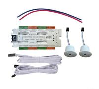 LED Staircase Motion Sensor Light Controller 32 Channel Kit, Dual Head Step Lighting Control for DC 12V-24V with Adjustable Brightness Speed and Timing, Indoor Stair Projects