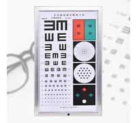 LED Standard Logarithmic Snellen Eye Chart, 5m Visual Inspection Light Box with Four-Side Openable Design for School, Office, Home, Easy to Clean