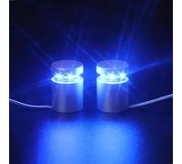 LED Standoff Fixings, 4-Pack, Satin Aluminium Finish, Red-White-Blue-Green, Wall Fixings Bolts for Billboards, Picture Frames & Glass Posters, Easy Installation, with UK Standard Adaptor (Blue)