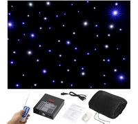LED Star Curtain Background with Remote Control, Fabric Starry Sky Backdrop for Wedding Party, DJ Club Stage Decoration 3x4m