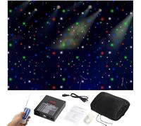 LED Star Curtain Background with Remote Control, Fabric Starry Sky Backdrop for Wedding Party, DJ Club Stage Decoration 3x4m