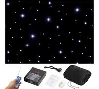 LED Star Curtain Background with Remote Control, Fabric Starry Sky Backdrop for Wedding Party, DJ Club Stage Decoration 3x4m