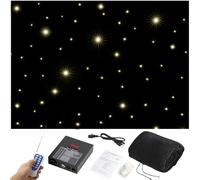 LED Star Curtain Background with Remote Control, Fabric Starry Sky Backdrop for Wedding Party, DJ Club Stage Decoration 3x4m